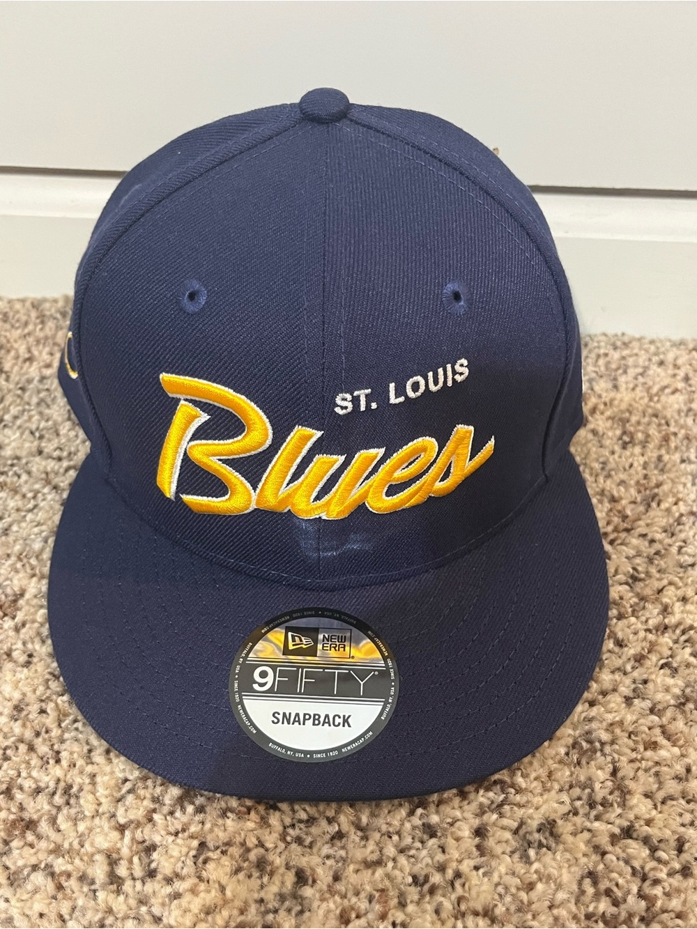 New Era Navy and Yellow St. Louis Blues Snapback Hat